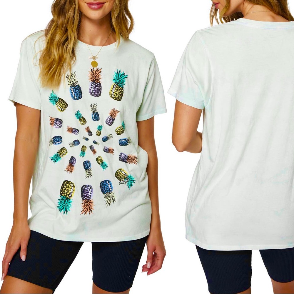 🚫NFS!🚫 🫐🍇🥑🍍🐸🌈⚡️🌞🦒🦋🐠O’Neill Hypnosis Cotton Graphic Tee 🐠🦋🦒🌞⚡️🌈🐸🍍🥑🍇🫐